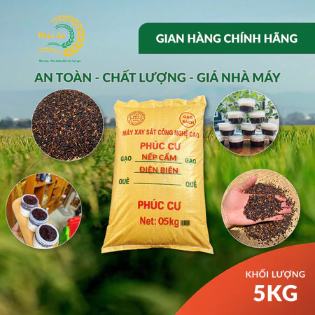 5KG Gạo Nếp Cẩm Điện Biên Đặc Sản Dẻo Thơm Nấu Xôi Sữa Chua Thơm Ngon