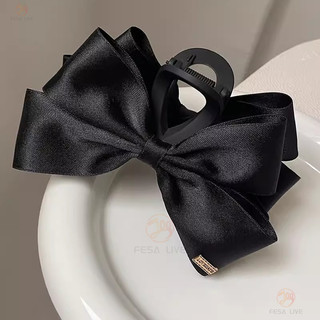 Kẹp tóc hai mặt nơ lớn phong cách Hepburn đen cao cấp, dễ dàng kết hợp với nhiều kiểu tóc