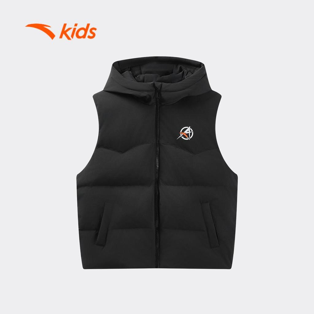 ANTA Kids Áo Gile Lông Vũ Bé Trai 3525D1903. Có Mũ, Ấm Nhẹ, Chống Lạnh Thu Đông