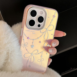 Ins Gilded Bow Vỏ Cứng Cho Iphone 17 17pro 16 15 14 11 12 13 PRO MAX Vỏ Bảo Vệ MT2696