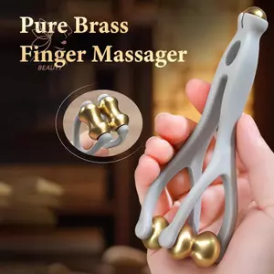 Massage ngón tay Con lăn hai cánh Thiết kế con lăn bằng đồng thau Dễ dàng sử dụng Giảm mệt mỏi ngón tay Thúc đẩy công cụ massage ngón tay di động trong máu {VN}