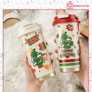 Cốc giữ nhiệt Giáng sinh, quà tặng noel cốc họa tiết inox 304