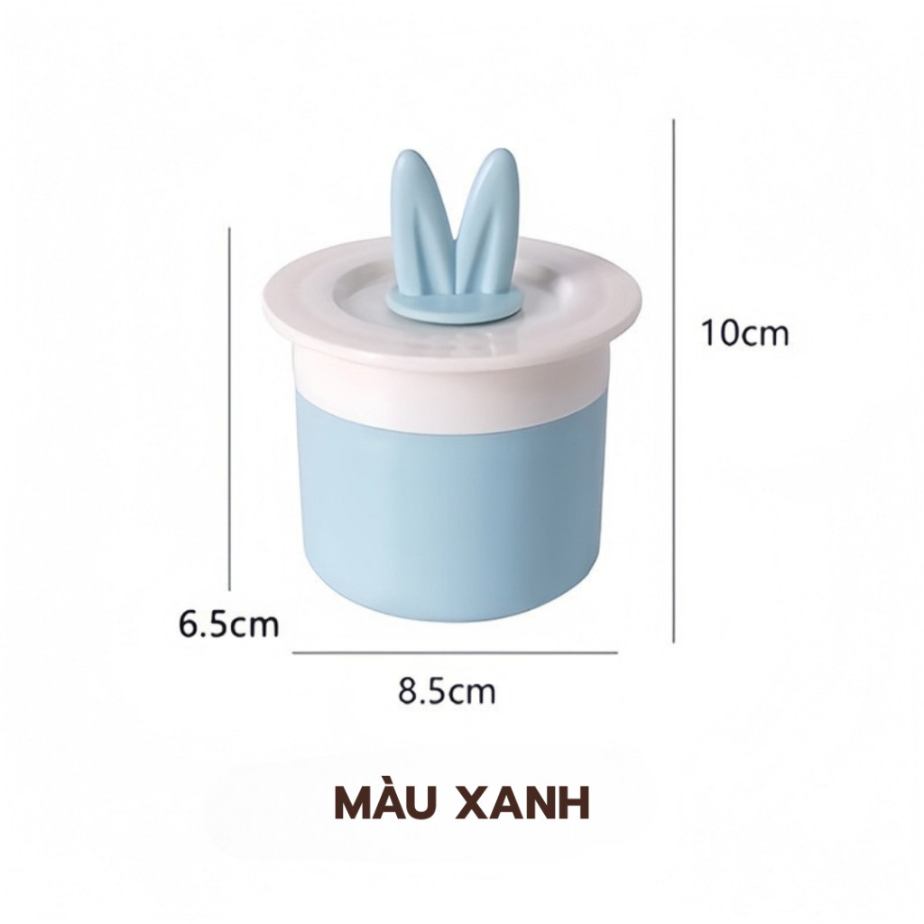 Cốc Tạo Bọt Rửa Mặt Thiết Kế Ngộ Nghĩnh Tai Thỏ Dễ Thương, Làm Sạch Nhẹ Nhàng