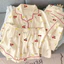 -Set Pyjama 3 Món Áo Cộc + Quần Cộc + Quần Dài Thu Hè Hoạ Tiết nơ Dễ Thương