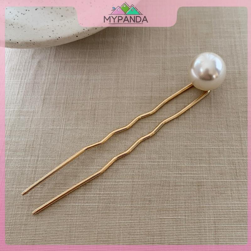 MYPANDA 2 Chiếc Kẹp Tóc Ngọc Trai Giả Thiết Kế Xoắn Hình Chữ U Cho Nữ & Bé Gái Phụ Kiện Tóc Dụng Cụ Tạo Kiểu Tóc.