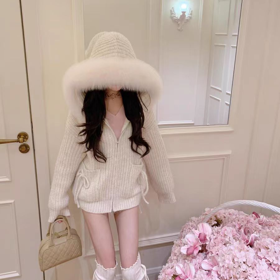 Áo len nữ cổ có thể tháo rời phong cách Hàn Quốc dáng rộng thời trang dệt kim