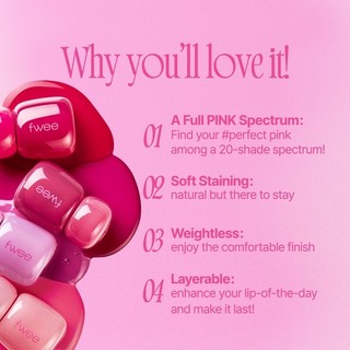 Son tint lì FWEE Pink Obsession Stay-Fit, bền màu lâu trôi, 20 màu (3.6g)