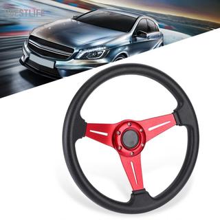 VBESTLIFE Vô lăng KIMISS Drifting Racing 350mm/14in Thay thế ô tô Hợp kim nhôm + Bộ chuyển đổi đa năng PU (màu đỏ)