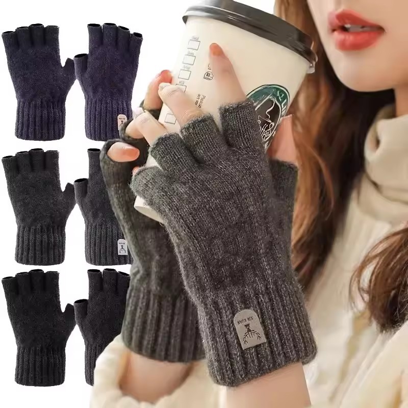 Găng tay cảm ứng chống gió mùa đông, chất liệu nylon và acrylic mềm mại, phù hợp mua sắm và du lịch
