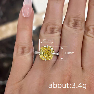 Châu Âu Mỹ ins Nhẫn Citrine Giả Kim Cương Phong Cách Mới Nữ