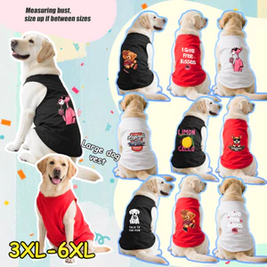 Áo vest chó lớn 3XL-6XL, in hình chú chó báo màu hồng hình gấu bóng rổ, phong cách chui đầu, có thể giặt được, chống dính, mềm mại và thoáng khí, dễ đeo và tháo rời