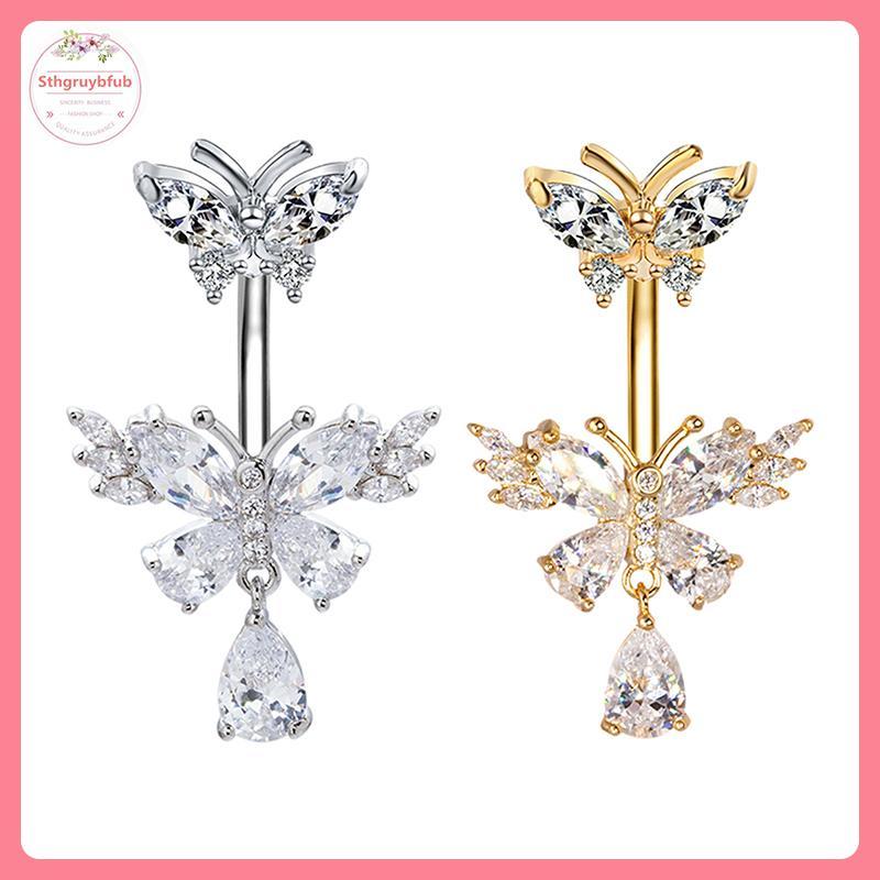 Nhẫn rốn pha lê zircon tinh tế, thời trang gợi cảm dành cho nữ