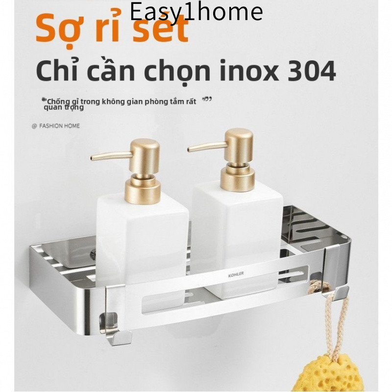 【 KOHLER 】Giá đỡ không cần khoan 340 bằng thép không gỉ, kệ góc cho phòng tắm, nhà vệ sinh, bếp, phòng tắm, dầu gội, bồn