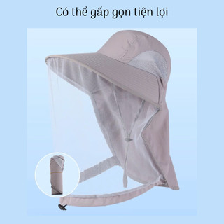 Mũ chống nắng màn che - Chống ong muỗi, Mũ chống nắng, chống muỗi / lưới chống ong, mũ bắt ong, Có Lưới Chống Muỗi