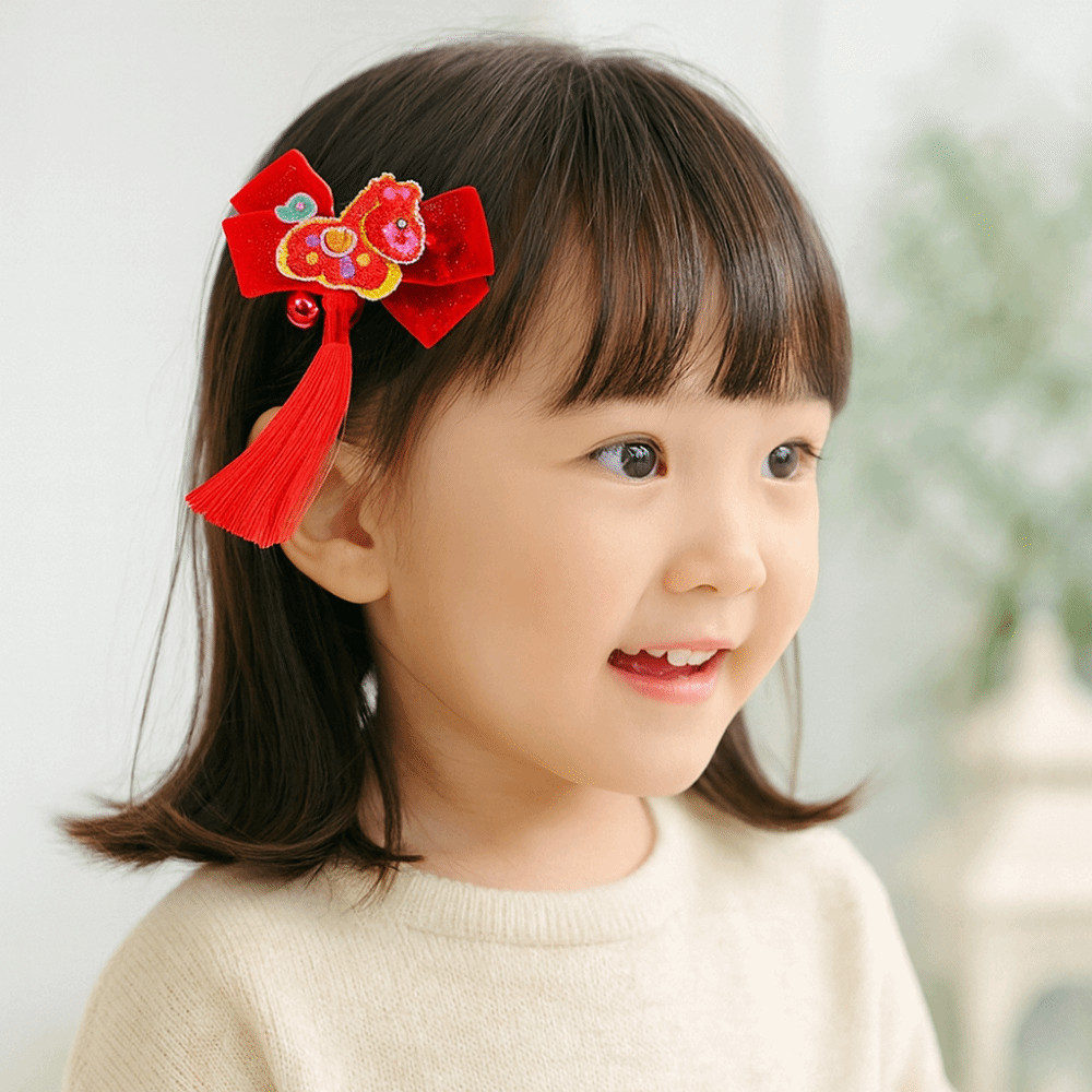 Kẹp Tóc Truyền Thống Trung Quốc Hình Quả Bóng Tua Rua, Quà Tặng Dịp Năm Mới