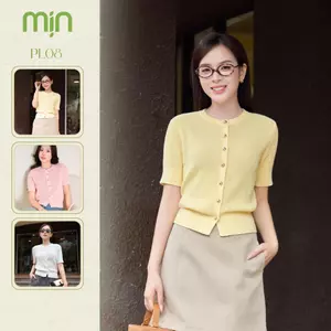 Áo Cardigan Cộc tay Dệt kim Cao Cấp, Cổ tròn, Dệt lỗ thoáng mát mùa hè, form ôm nhẹ, Mịn PL08