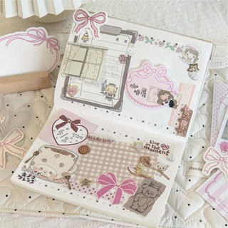 ENWEI 40 Chiếc [Bow Paradise Series] Bộ Miếng Dán Ren Nơ Pastel Phong Cách Vintage Die-Cut Dán Cho Sổ Lưu Niệm Người Lập Kế Hoạch Tạp Chí Trang Trí Văn Phòng Phẩm