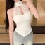 3002#挂脖网目蕾丝吊带女士背心纯欲风百搭内搭新款外穿上衣T恤女26031103