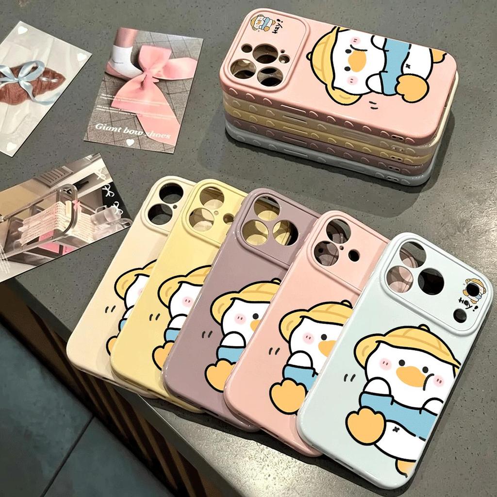 Vịtvàngnhỏ đội mũ cho iPhone17promax trường hợpđiện thoại16plusmềm trường hợp141311Pro nổ