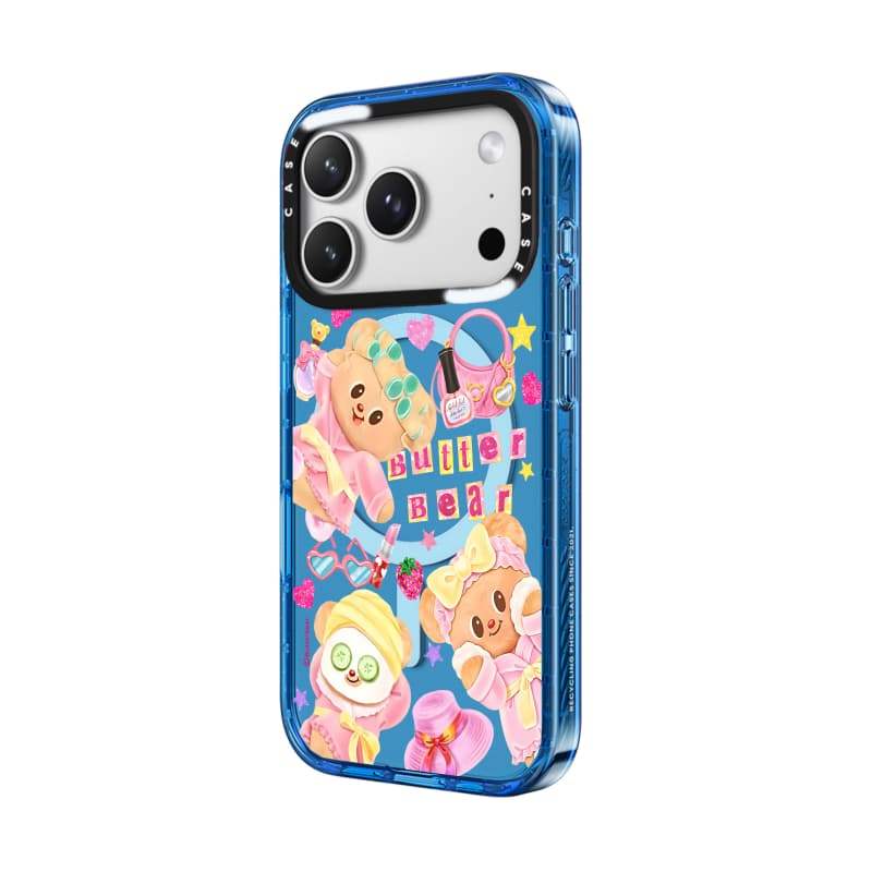 CASECASE X Butterbear at 8Am Ốp lưng Đen / Xanh da trời / Hồng Bộ sưu tập kẹo Fizz Màu sắc Rõ ràng Cứng Từ tính Hút tác động cho Apple IPhone 13 14 15 16 17Pro Max Plus Có hộp