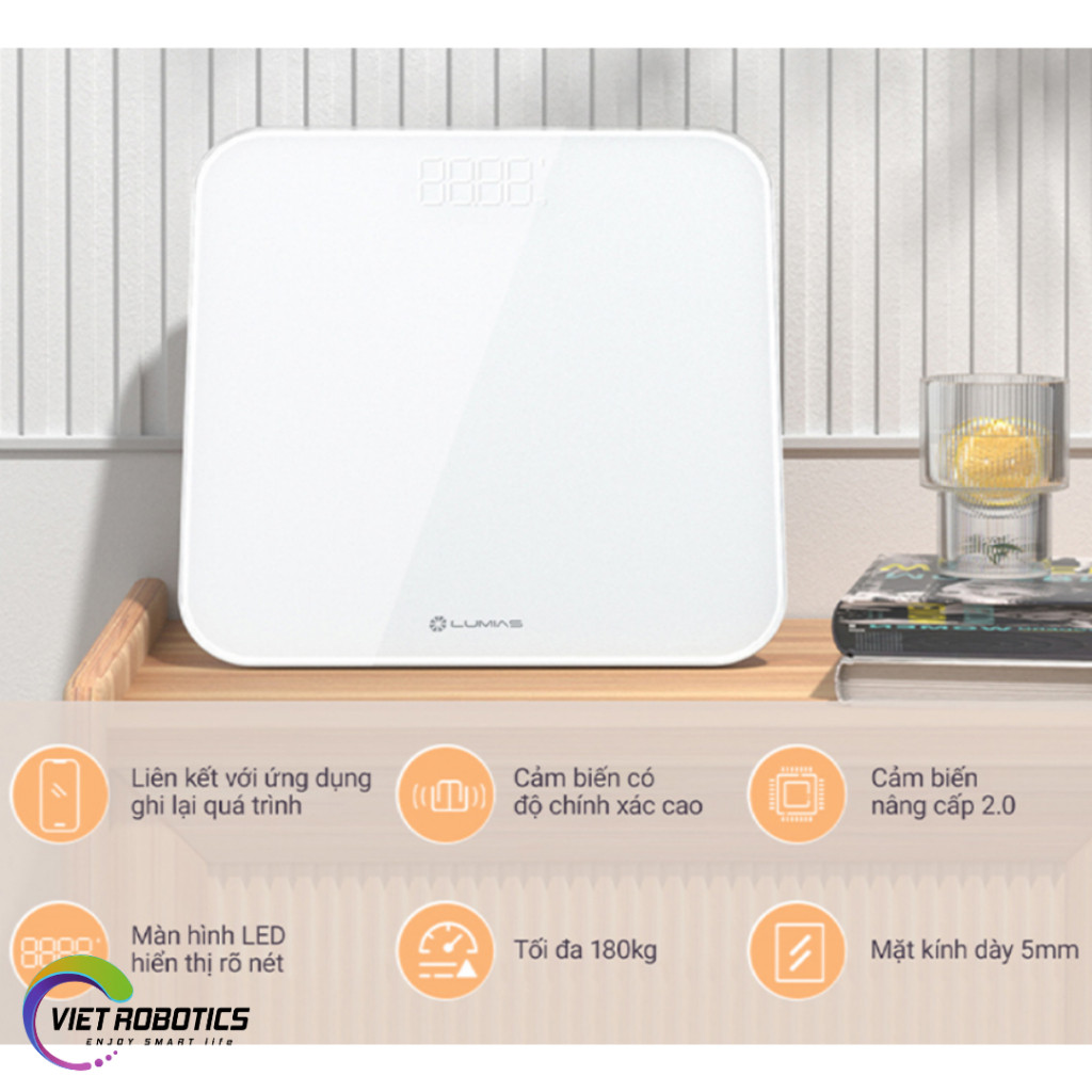 Cân Điện Tử Lumias Scale G25 Cao Cấp, Kính Cường Lực 5mm, Pin AAA, Bảo Hành 24 Tháng