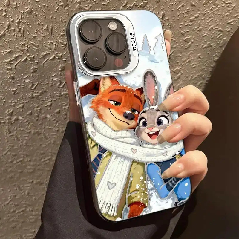 Ốp lưng đôi Zootopia, họa tiết hoạt hình độc đáo cho iPhone Bảo Vệ Camera Cấp iPhone 17/16/15/14/13/12/11/X/XS Max