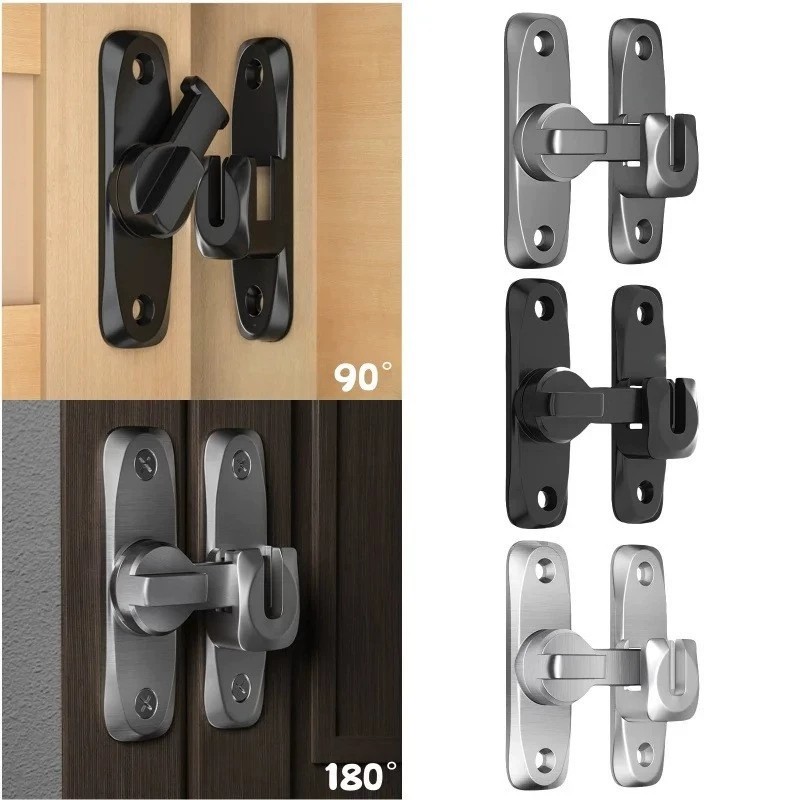 Chốt cửa hợp kim nhôm mới 90° 180° Khóa an toàn đa góc Khóa cửa chống trộm