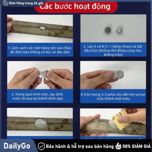 Keo dán sắt epoxy nhựa dẻo sửa chữa mạnh mẽ bột bả AB chống thấm Chống Thấm, Chống Dầu, Sửa Đường Ống