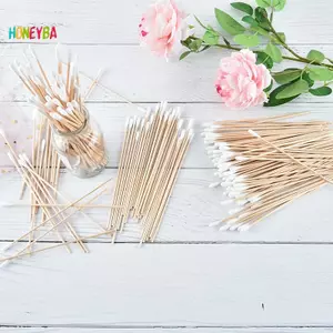 < Honeyba > 100 tăm bông y tế tay cầm bằng gỗ dài 6 '' tăm bông chắc chắn bôi q-tip Đẹp