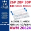 Cáp LCD linh hoạt đồng hướng / ngược FFC / FPC AWM 20624 80C 60V VW-1 Flat