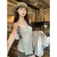 Milyfashion Phiên Bản Hàn Quốc Phong Cách Mới Pure Desire Sọc Dây Thắt Lưng Mùa Hè Mặc Ngoài Cô Gái Nóng Halter Không Tay Slim-fit Ôm Hơn Nhìn Ngắn Top