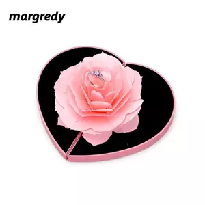MARGREDY Hình Trái Tim Nhẫn Bao Bì Cho Cặp Đôi Cầu Hôn Hộp Trang Sức Hộp Nhẫn