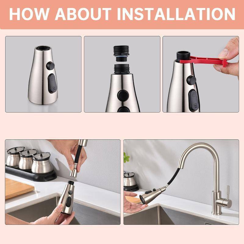 Thay thế vòi phun COOUTR cho bồn rửa nhà bếp Máy trộn vòi xoay Đầu xoay bền và dễ lau chùi để sử dụng hàng ngày VN
