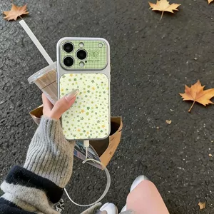 Màu xanh lá cây kiểm tra hoa vỡ cho iPhone17PROMAX trường hợp điện thoại 1514plus