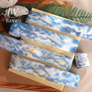 JIANWU 40mm * 200cm Vintage Cloud Bầu Trời Đầy Sao Phong Cảnh Chất Liệu Cắt Băng Thêu Sò PET Sáng Tạo DIY Tạp Chí Văn Phòng Phẩm