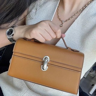 Niche savette Túi Xách Nữ Da Thật Chính Hãng Khóa Kim Loại Túi Vuông Nhỏ Cao Cấp Pháp Da Bò Ly Hợp Tinh Tế Thanh Lịch 22 * 12 * 7CM #31858