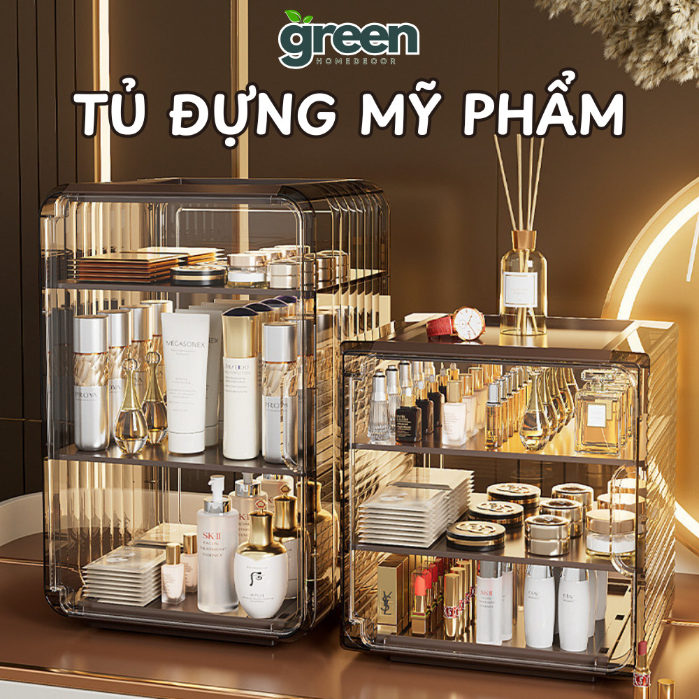 Tủ Đựng Mỹ Phẩm Trong Suốt TORO Chất Liệu PET Cao Cấp,Kệ Trang Điểm Chống Bụi,Đựng Skincare Nước Hoa