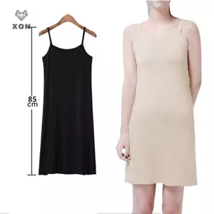Đầm nữ màu trơn Dây đeo Spaghetti dài Tank Top Slip Dress [Mina]