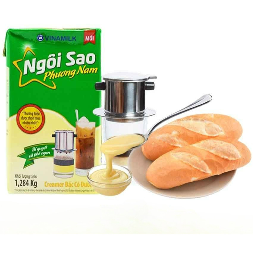 Sữa Đặc Ngôi Sao Phương Nam Hộp 1,284kg Xanh Lá, Độ Béo Đậm Pha Trà Sữa, Cà Phê Chuẩn Vị