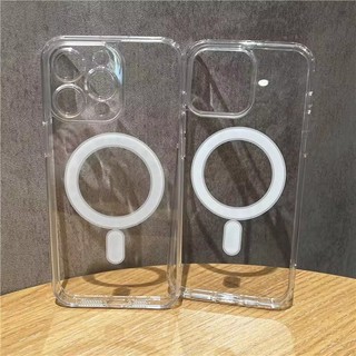 [JLK] Ốp điện thoại trong suốt nguyên bản từ tính cho iPhone 16 15 14 Plus 13 12 11 17 Pro Max Air Mini Lens Bảo vệ mặt sau cứng cạnh silicon