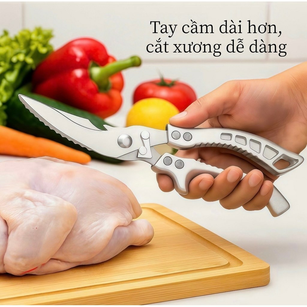 Kéo inox gia đình và nhà hàng đa năng, kéo cắt xương gà, kéo cắt xương mạnh, dao cạo vảy cá, kéo chuyên dụng cho nhà bếp