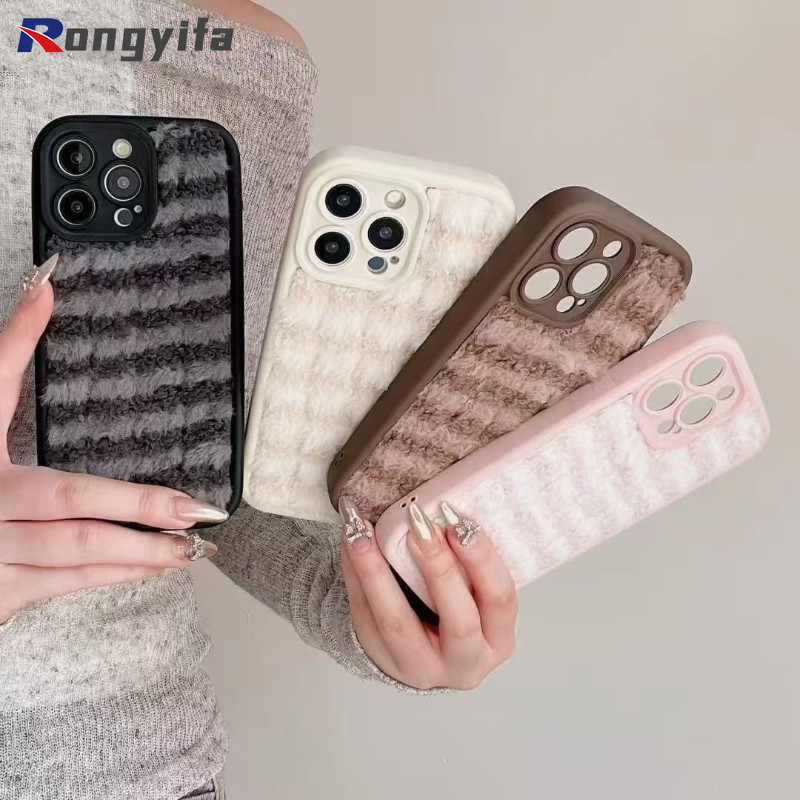 Ốp Điện Thoại Sọc Sang Trọng Mùa Đông Cho iQOO Z10 Z9 Turbo Pro Plus Z10X Lite Z8 Z7 Z7X Z7i Z6 Pro Lite Z5 Z5X Z1X 5G 4G Ins Phong Cách Thời Trang Vỏ Mềm Chống Sốc Đơn Giản Dễ Thương