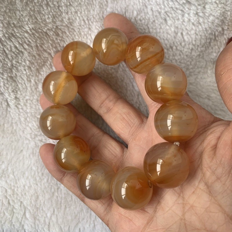 Vòng tay mã não băng tự nhiên, phong cách dân tộc hiện đại