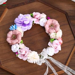 Hoa băng đô quấn tóc nhiều màu sắc, vòng hoa điều chỉnh được cho tiệc cưới và váy dạ hội
