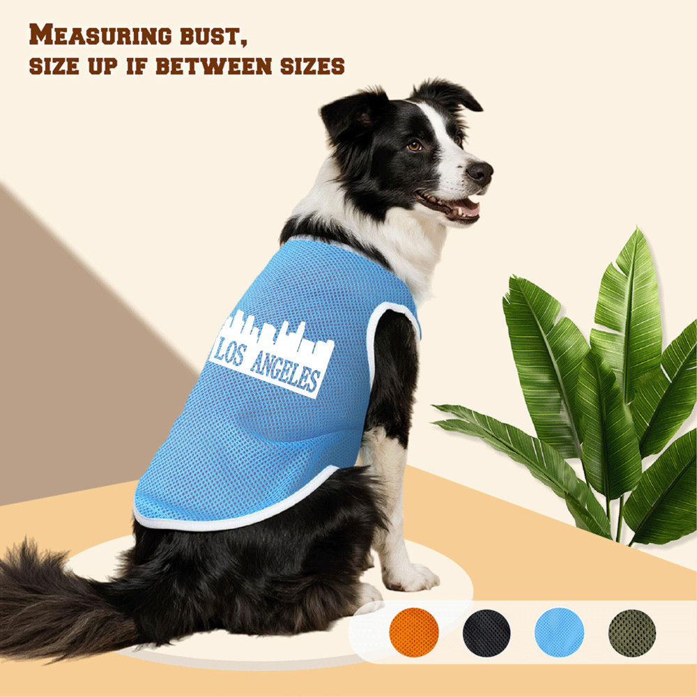 Áo vest lưới chó lớn 3XL-6XL, Los Angeles, in hình bố mẹ yêu thích, phong cách chui đầu, có 4 màu, thoải mái và thoáng khí, có thể giặt được bằng máy, thích hợp cho tất cả các chú chó lớn