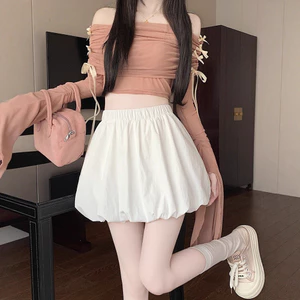 Cloud Bud Hakama Nữ Mùa Xuân Cao Cấp Ôm Hơn Nhìn Bí Ngô Puffy Quần Chữ a Thường Bong Bóng Bloomers Quần Short 5.12