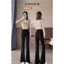 Quần loe Nữ Cao Cấp Ôm Hơn Nhìn 2025 Quần Đen Drap Cảm Thấy Cao Cấp Phiên Bản Dài Slim-fit Hơi loe Quần 5.12