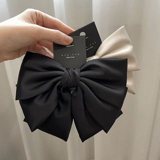 【BabyJoy】Kẹp tóc nơ lụa satin bản to phong cách Hàn Quốc,thiết kế 3 lớp nơ  nhẹ nhàng tiểu thư cho nữ