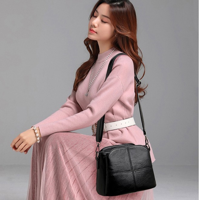 Túi đeo chéo nữ dáng vuông da mềm nhiều ngăn cao cấp dành cho tuổi trung niên MUN STORE TAE20