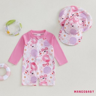 MG-Toddler Bé Trai Bé Gái Rash Guard Đồ Bơi Playsuits Cá Mập / Vỏ In Dây Kéo Dài Tay Chống Nắng Bộ Đồ Tắm Có Mũ Bơi